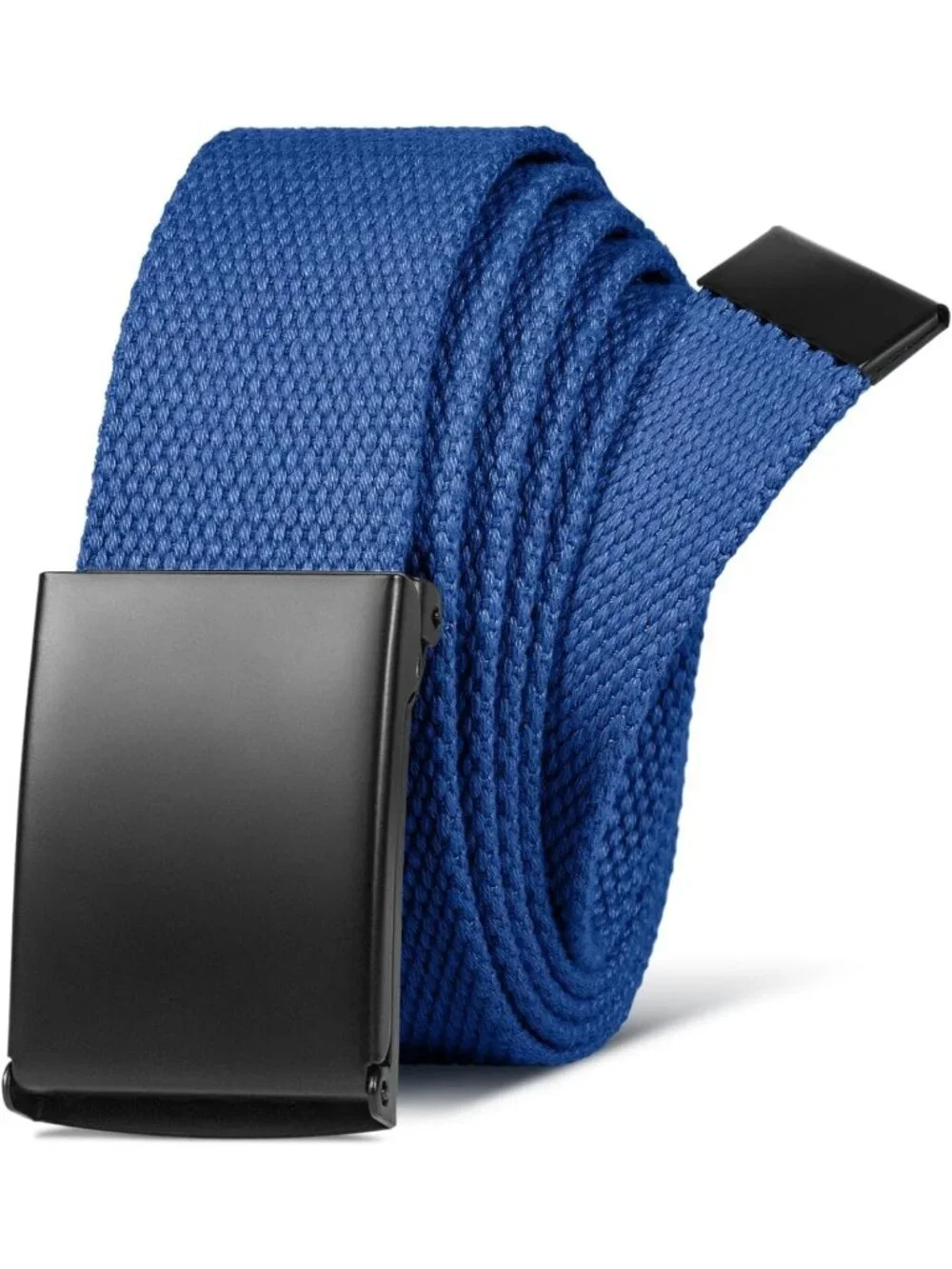 Adjustable Holeless Men's Belt - Casual Golf & Dress Fashion, Black Canvas